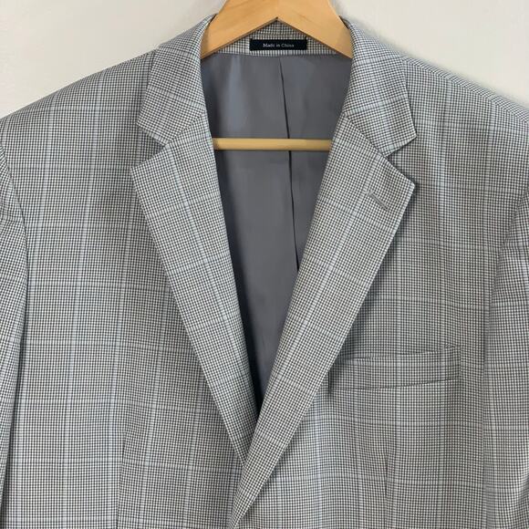 Joseph & Fiess Gold Sz 44R Men's Classic Fit Glen Plaid Blazer Jacket Gray - Picture 4 of 10